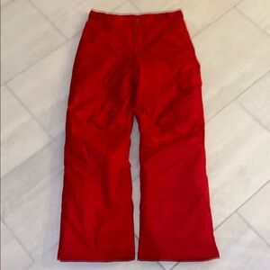 Columbia Vibrant Red Insulated Nylon with Elastic Cuffs Snow/Ski Pants. Large